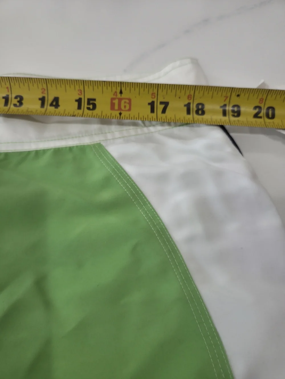 Ing Green and White Panel Swim Shorts with Lace Waist 13. Unisex